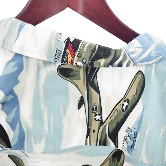 Kalaheo Hawaiian Shirt 2XL Size Men's Button Up Military Planes Liberator - Picture 4 of 14